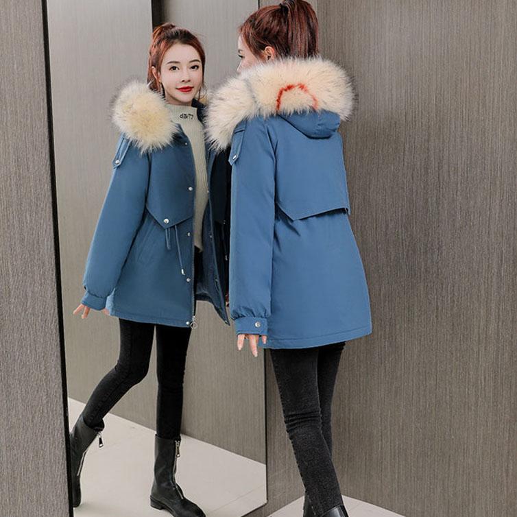 Women Winter Jackets Large Size Cotton Padded Coats Warm Thicken Ladies Coats Solid Color Parka Jackets
