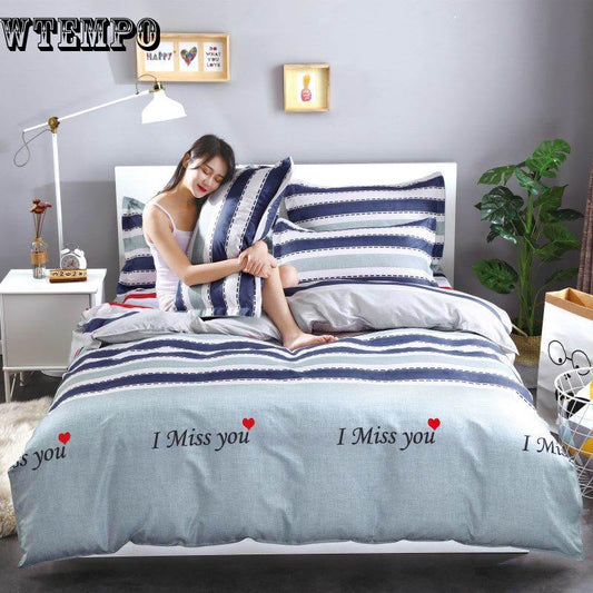 Four Season Fashion Single Queen King Bed Sheets Quilt Comforter Cover Pillowcases