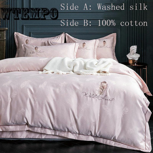 Bedding Home Bedroom Room Four-piece Satin Four-piece Cotton