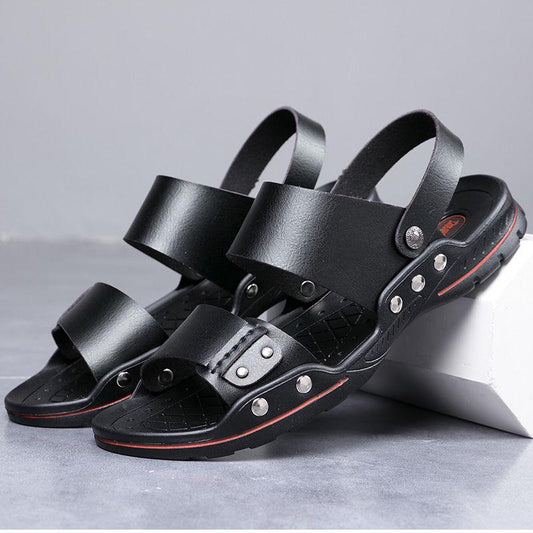 Beach Shoes Men's Sandals Trend Sandals Summer Non-slip Leather Soft Sole Dual-purpose Casual Shoes
