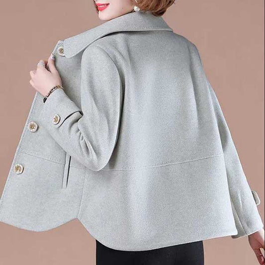 Woolen Coat Mother's Coat Spring and Autumn Middle-aged and Elderly Foreign Style Thickened Cardigan Top