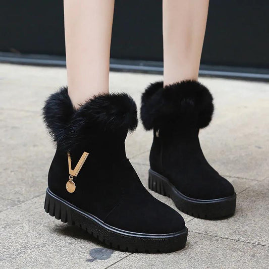 Winter Plus Velvet Snow Boots Women's Non-slip Warm Short Boots Thick Cotton Shoes