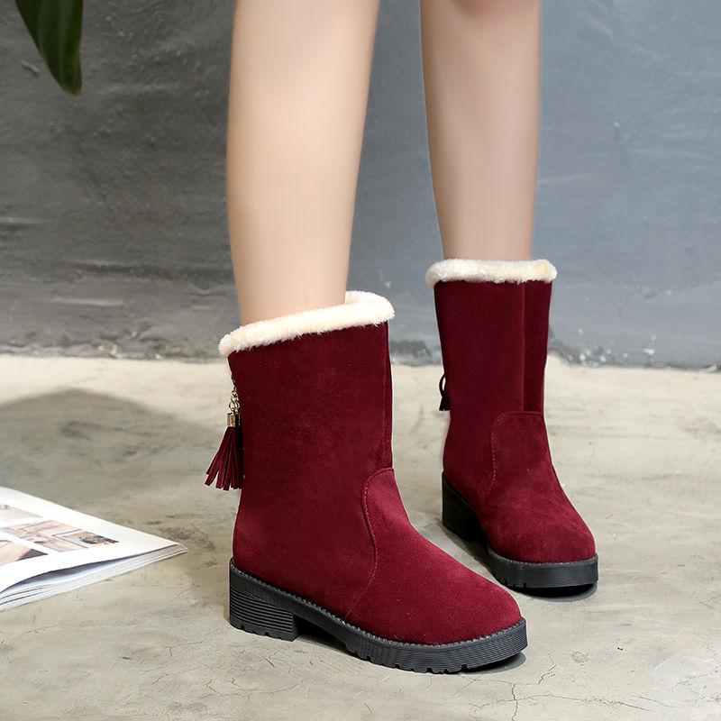 Women Boots Women Winter Fur Snow Boots Ladies Warm Wool Booties Ankle Boot Women Cotton Shoes