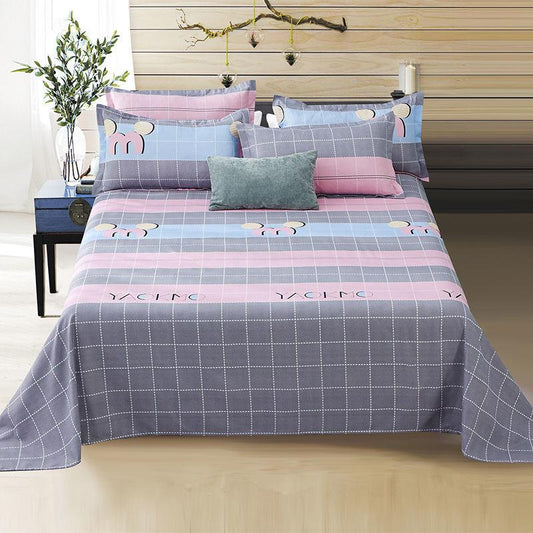Pure Cotton Bed Sheet Thick Single-piece Bed Sheet Two Pillowcases Single Double Multi-specification Four Seasons Universal Washable Three-piece Suit