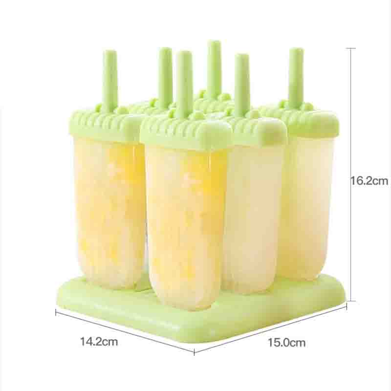 6/12pcs DIY Ice Cream Popsicle Mould +Silicone Tray Dessert Summer Icebox Lolly Mould