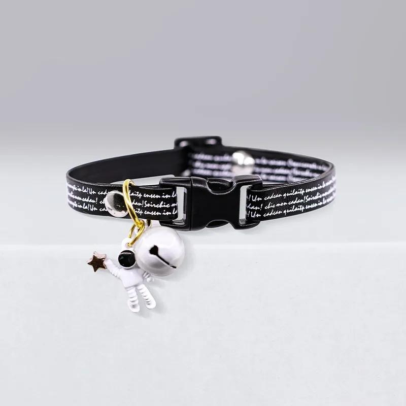 Cat Collar Bell Astronaut Star Letter Cute Dogs Collar Adjustable Size Collars for Small Dog Teddy Pomeranian Puppy Kitten Neckerchief Bell Collar