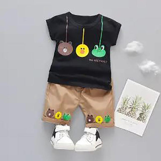 Baby Boys Girls Cartoon Clothes Outfit Suit Cute Children Summer Cotton 1 2 3 Years Kids Boys Clothes Sets T-Shrit+Shorts
