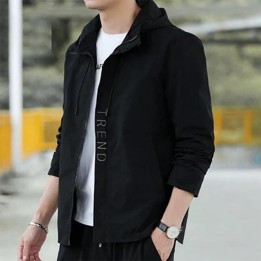 Autumn Jacket Men's Casual Hooded Jacket Youth Handsome Plus Size Men's Jacket Korean Version