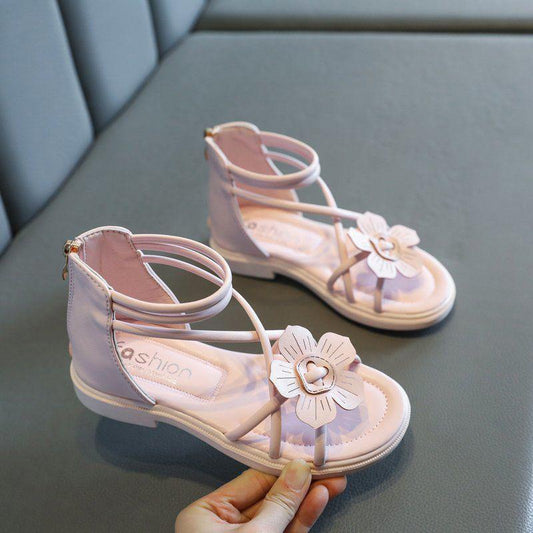 Girls' Roman Shoes Summer Sandals Princess Shoes Korean Version Children's Soft-soled Open-toed Beach Shoes