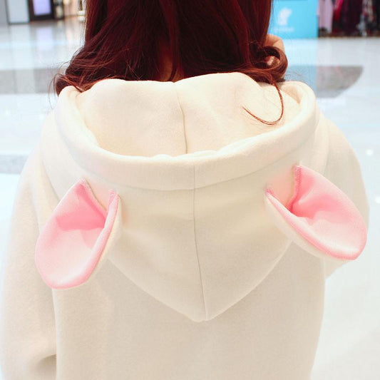 Sweatshirt wild large size long sleeve warm hooded top autumn and winter sweater cotton women's