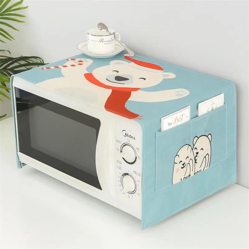 Microwave Oven Cover Towel Universal Electric Oven Cover Cloth Waterproof and Oil Smoke Dustproof Thickened Linen Cloth Three-sided All-inclusive
