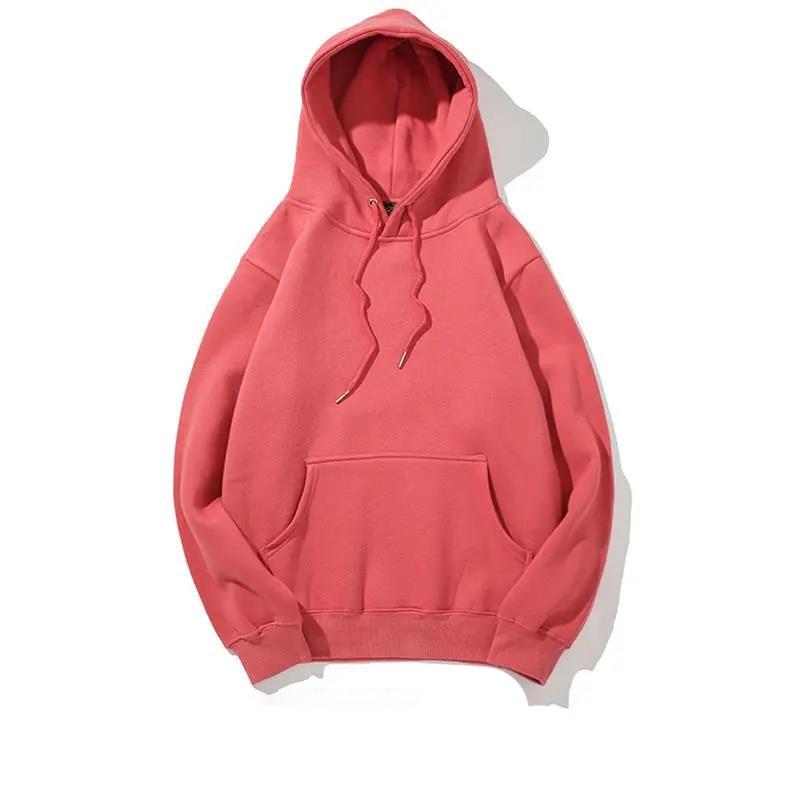 Pure Color Simple Hooded Plus Velvet Sweater Couple Thickened Hoodies Autumn and Winter Student Jacket Tide