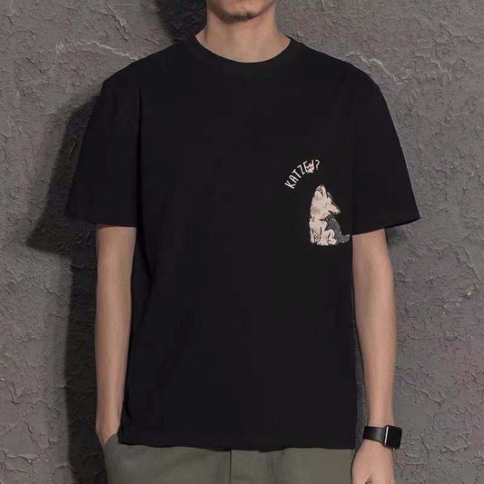 2021 New Summer Men's T-shirt Men's Simple Printing Short-sleeved T-shirt