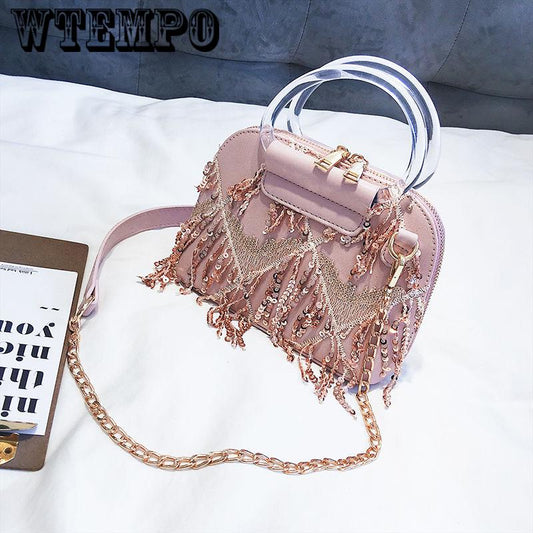 Fashion women's bag summer shoulder bag Messenger bag chain bag trend wild tassels casual bag