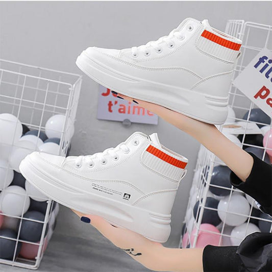 Fashion Non-slip High-top Shoes Outdoor All-match Spring and Summer Shoes Ladies Trendy Casual Work Shoes
