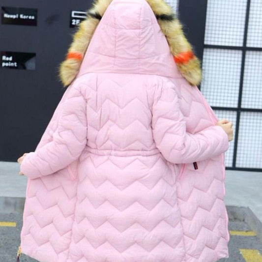 Children's Clothing Girls Winter Padded Jacket Mid-length Thickened Over The Knee Down Jacket Children's Jacket Trendy Fashion Top