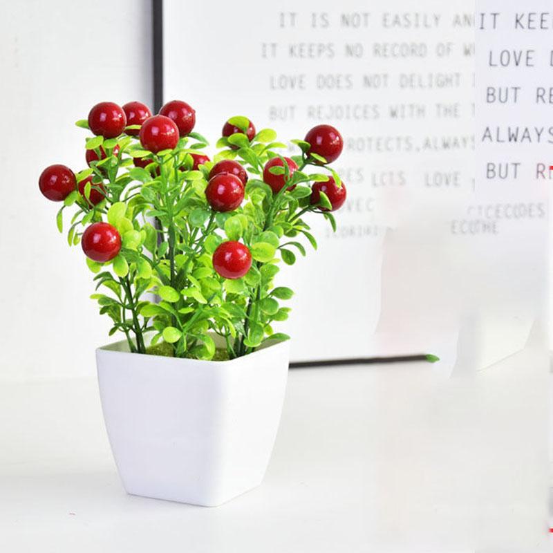 Decoration Plastic Rose Floral Home Small Potted Plant Set Decoration Artificial Flower Simulation Flower Living Room Bedroom Decoration