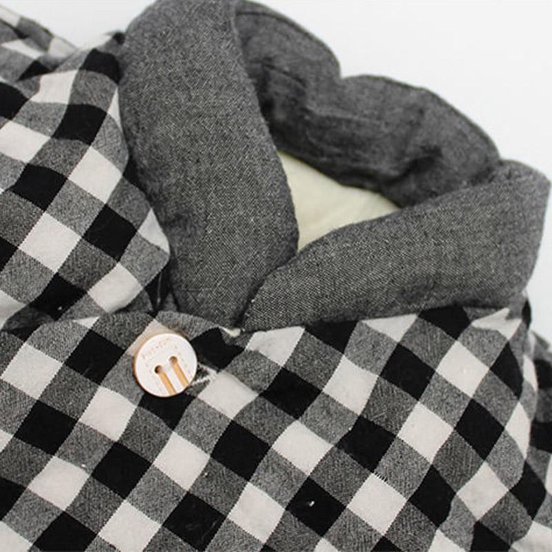 Baby Handmade Cotton-padded Clothes Washed Cotton Plaid Pure Cotton Children's Padded Jacket Cotton Trousers Suit Boys and Girls Autumn Winter Suits