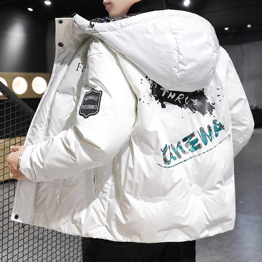 90% White Duck Down Winter Men's Down Jacket Fashion Casual Ins Hooded Jacket Korean Version of The Trend of Thick Warm Down Jacket