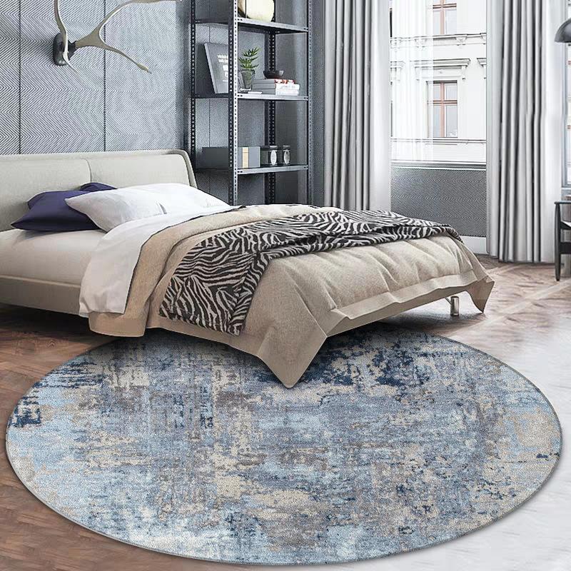 Round Carpet Fashion Nordic Modern Abstract Ink Painting Carpet Living Room Bedroom Hanging Basket Chair Round Non-slip Floor Mat Carpet