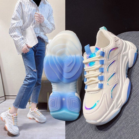 Fashion Student Breathable Shoes Spring and Summer Versatile Platform Sneakers Casual Outdoor Running Shoes