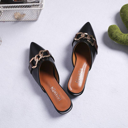 Plus Size 35-41 Women Shiny Slippers Outdoor High Heels Bohemian Beach Wear-resistant Non-slip Office Lady Plat Sandals