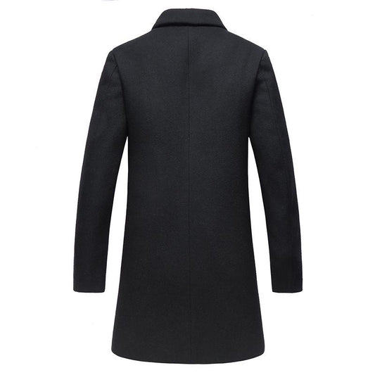 Men's Clothes Autumn and Winter Medium and Long Section Woolen Coat Large Size Windbreaker