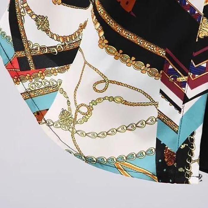 Summer Slim-fit Black Dress Female Color Stitching Long Shirt Dress Knee-length Dress with Belt