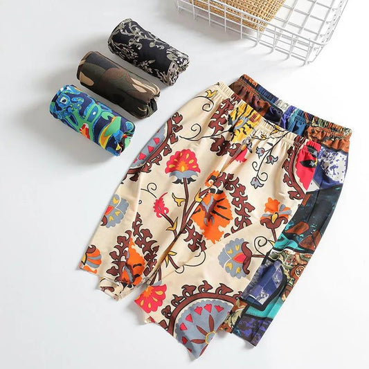 Children's Shorts Boys and Girls Summer Ice Silk Seamless Five-point Pant Beach Pants Large Children's Casual Pants