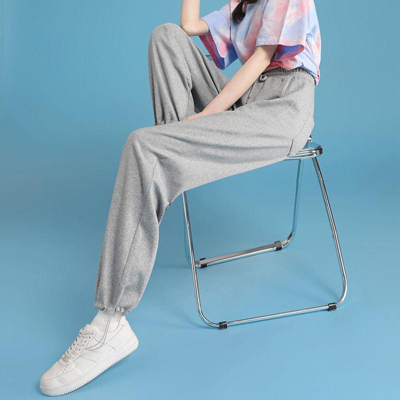 Casual Sports Pants Female Students Korean Style Loose Thin Section Spring and Summer Small Wild Wide-legged Long Pants Tide