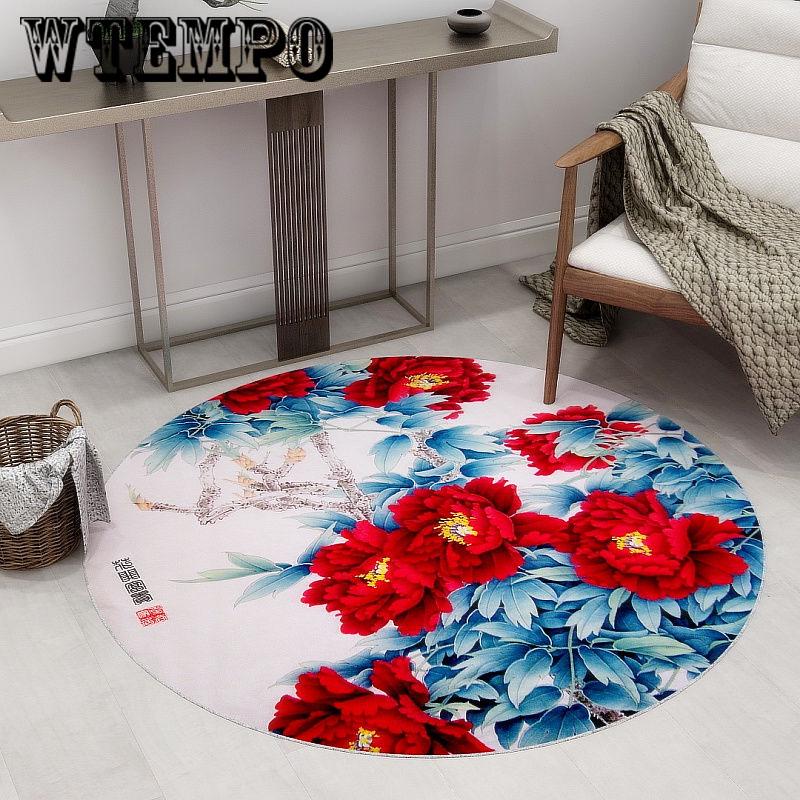 Living room carpet Chinese style round carpet hanging basket mat yoga mat soft bedroom carpet