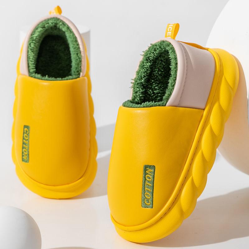 Thick-soled Cotton Shoes for Men Women Couples In Winter Indoor Outdoor Home Waterproof and Warm Cotton Slippers