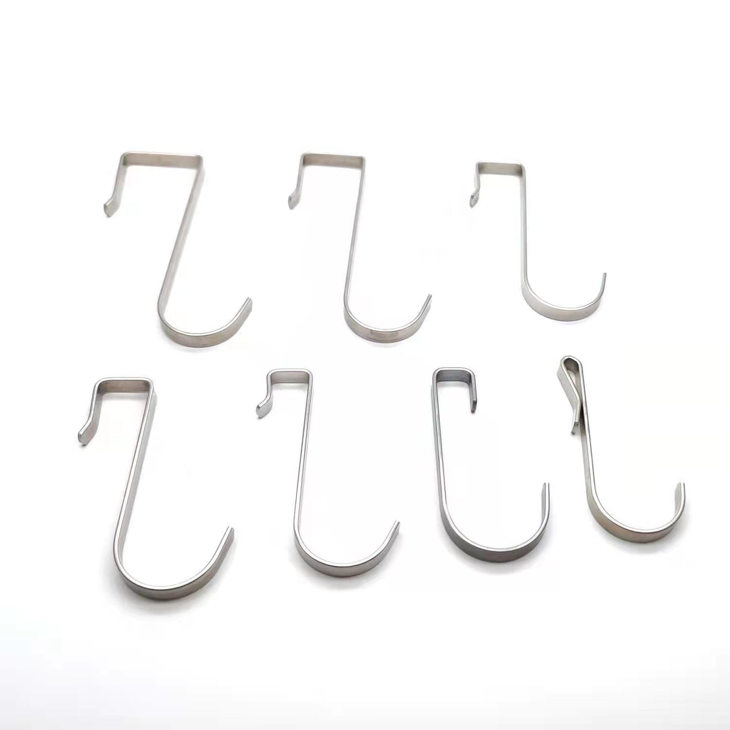 5Pcs Kitchen Hook Towel Rack Wardrobe Stainless Steel Square Tube Hook Bathroom Small Hook Household S-shaped Hook Rack Card Hook Bedroom Accessories