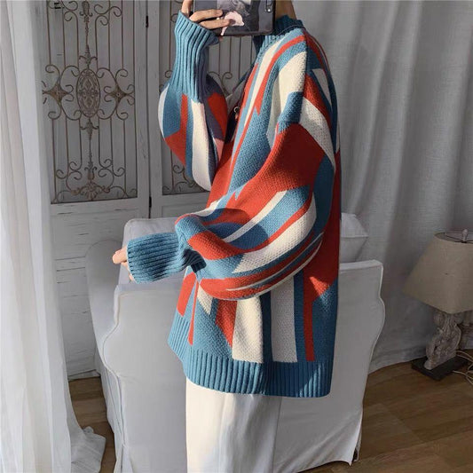 Autumn and Winter Sweater Men Loose Lazy Style Handsome All-match Sweater Trend Student Top