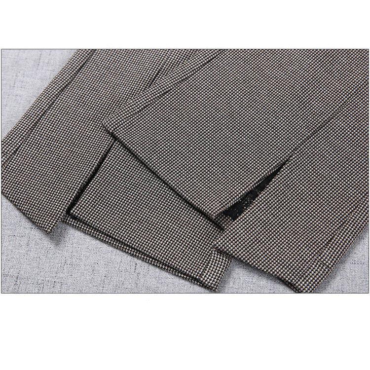 Women's Plaid Pants Flare Pants High-waist Split Elastic Pendant Micro-flared Pants