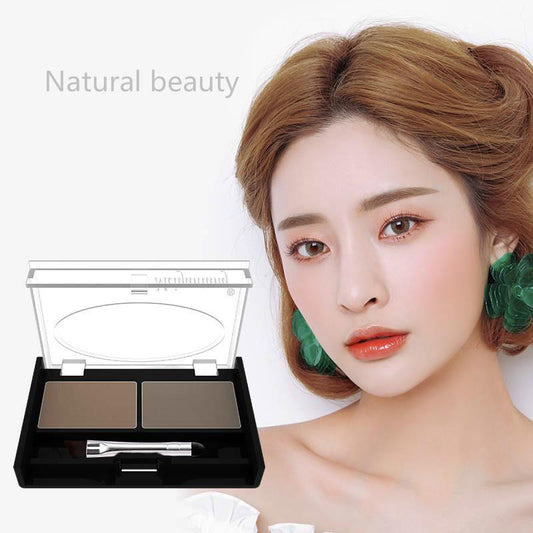 Eyebrow powder sweat-proof color eyebrow eye shadow Send eyebrow brush eyebrow knife two-color