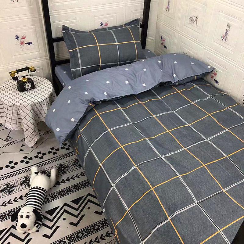 Nordic Simple Bed Three-piece Quilt Cover Sheet Student Dormitory Bedding Set