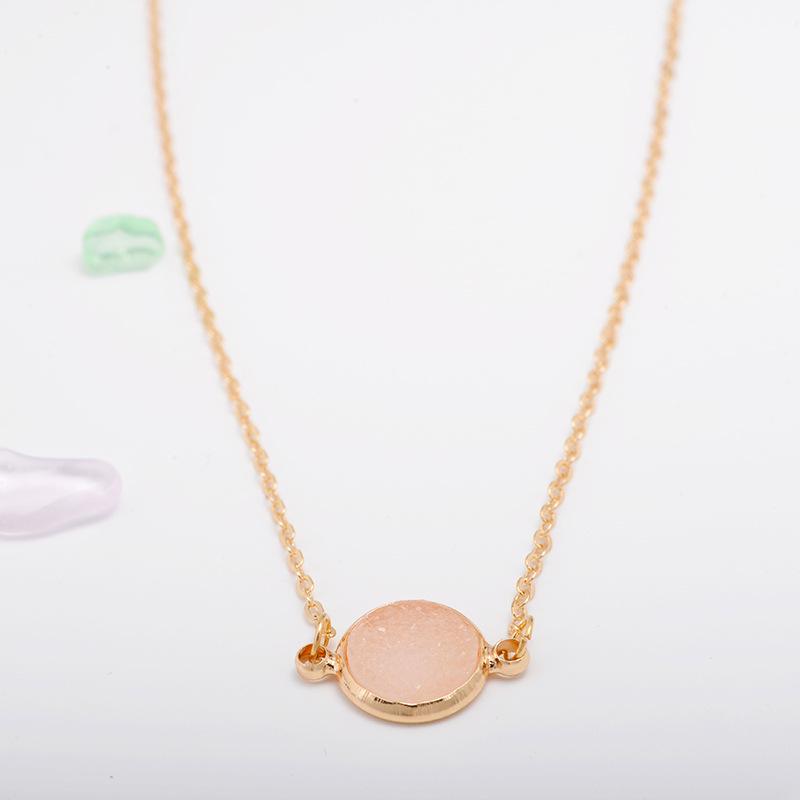 European and American Geometric Resin Disc Clavicle Chain Necklace
