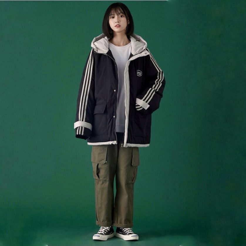 Winter Padded Jacket Female Students Korean Version of Loose Tooling Padded Jacket Thickened Padded Jacket Bread Jacket Female Trend