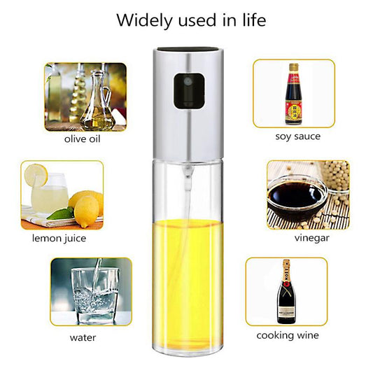 1PC Kitchen Baking Glass Olive Oil Spray Bottle Vinegar Oil Sprayer Seasoning Bottle Soy Sauce Empty Bottle for BBQ Salad