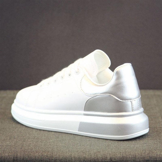 Women Sneakers Pu Leather Shoes Thick Bottom Spring Summer Couple Comfort Vulcanized Platform Shoes Casual Sneakers for Men Women