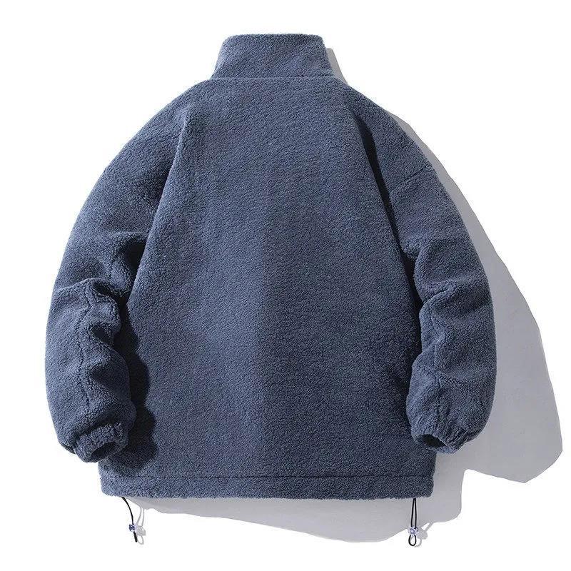 Lamb Wool Cotton Jacket Men's Korean Loose Thick Padded Jacket Lamb Wool Cotton Jacket