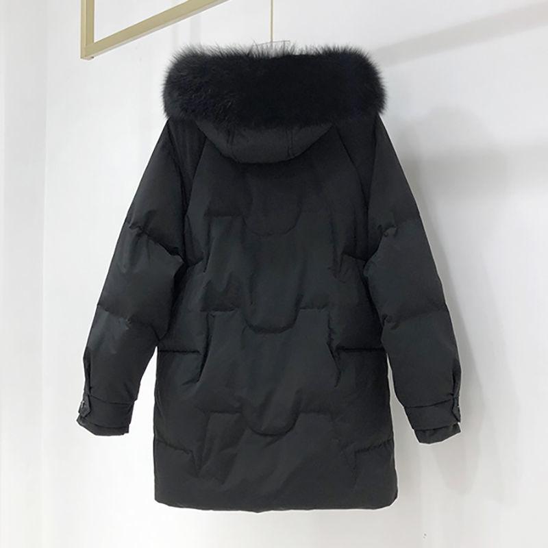 Women's Cotton-padded Jacket Korean Version of The Big Fur Collar Mid-length Coat Thick Top Ins Pie To Overcome Oversize Bread Jacket