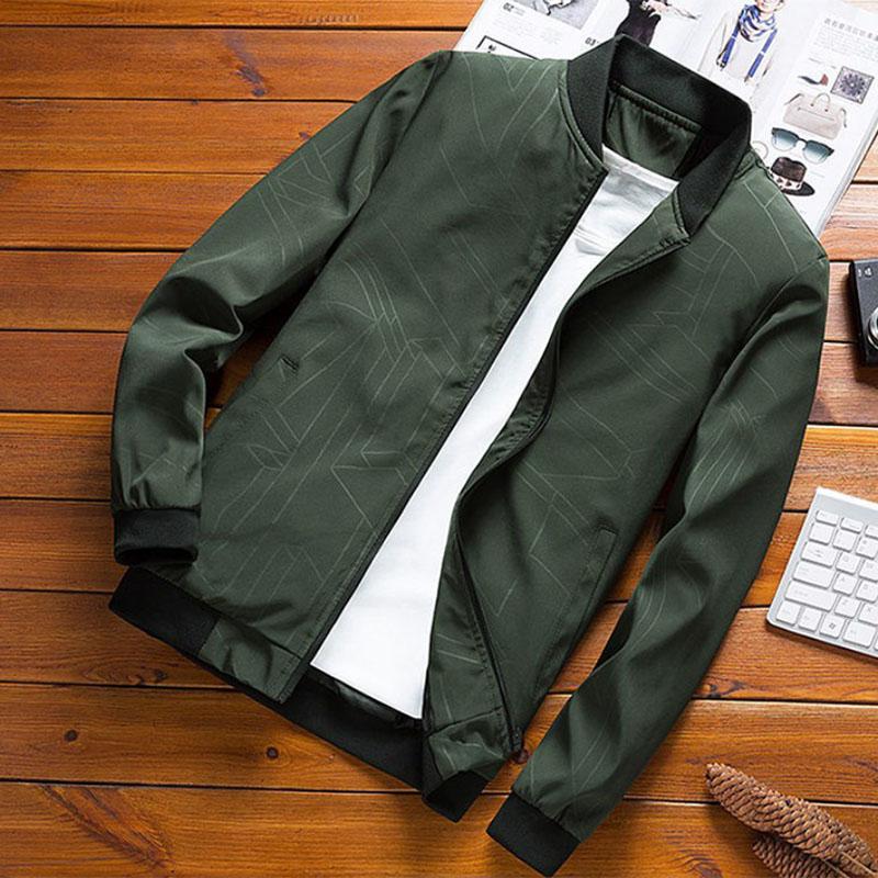 Spring and Autumn Men's Jacket Men's Thin Sports Jacket Solid Color Slim Casual Trend Baseball Jacket Men