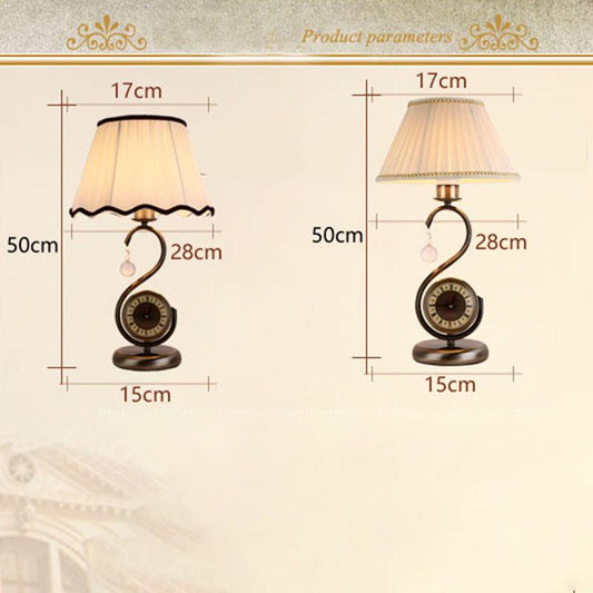 Cloth Lampshade LED Bedside Lamp for Bedroom Modern Living Room Table Lamp