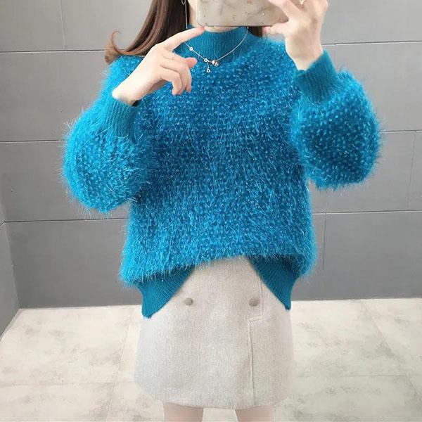 Women Autumn Large Size Elegant Loose Warm Tops Female Winter Long Seleeve Casual Pullover Coats