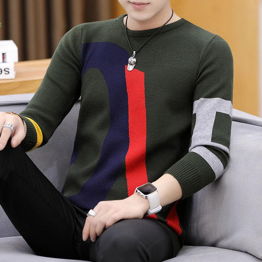 WTEMPO Sweater Mens Pullovers Slim Fit Jumpers Knitwear Warm Autumn Casual Clothing Male