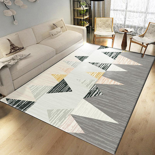 Carpet Rug for Living Room Printing Geometric Wood Floor Rug Non-slip Carpet for Bedroom Parlor