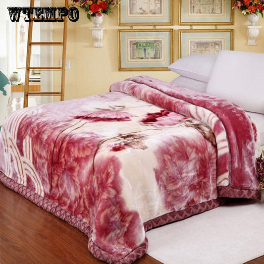 Fashion Printed Blanket Thicken Blanket Winter Comfortable Covered Coral Fleece Blanket