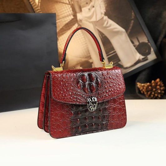 Leather Crocodile Pattern Portable Small Bag Fashionable Middle-aged Mother All-match One-shoulder Messenger Hand Bag